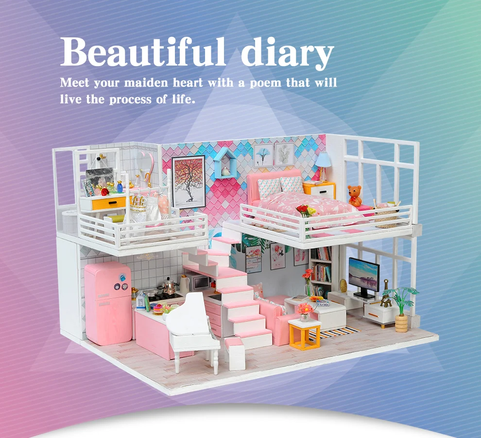 Beautiful Diary DIY Wooden Dollhouse Kit