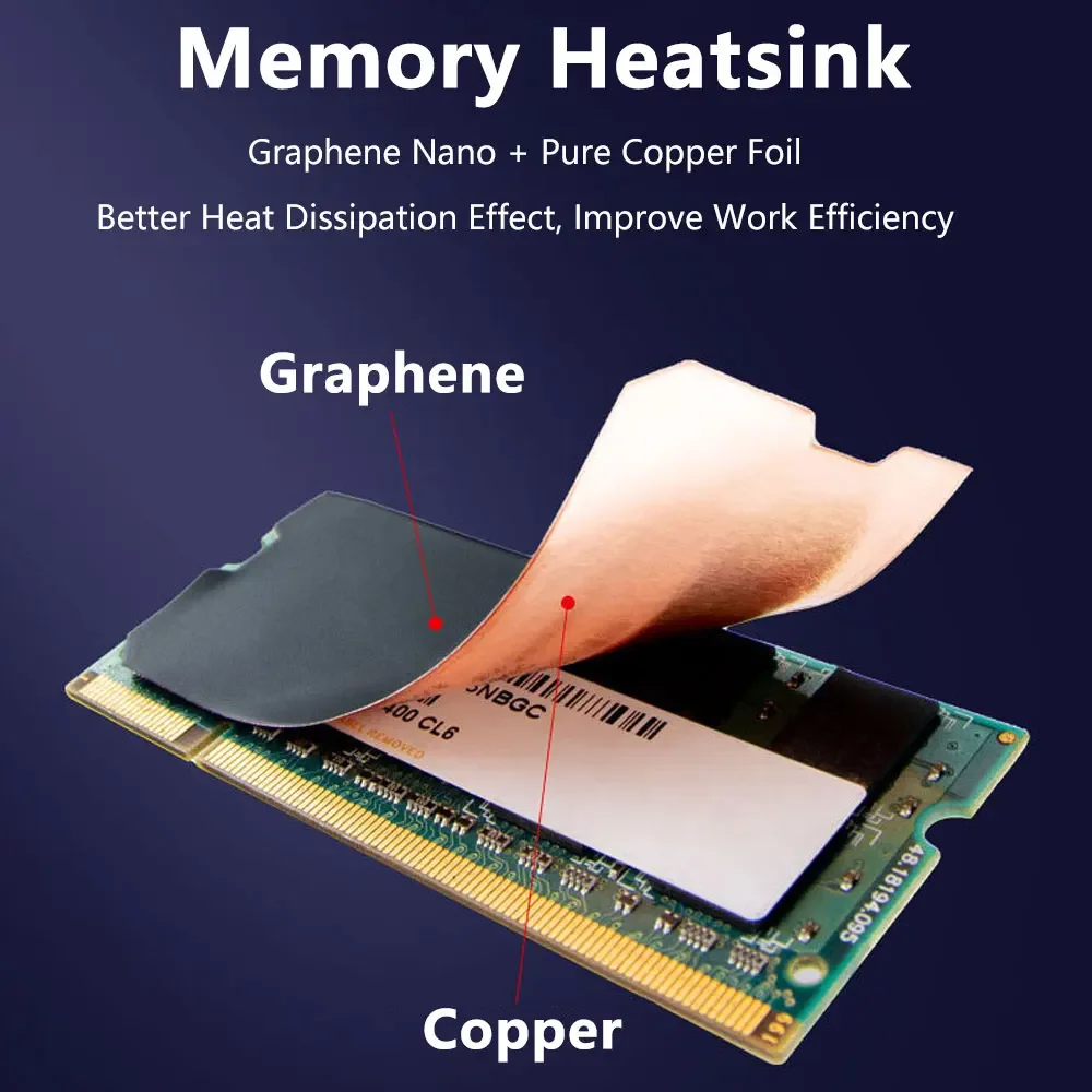 Ultra-thin Laptop Memory Heat Sink DDR5 DDR4 DDR3 RAM HeatSink Cooler Pure Copper Cooling Patch Thin Graphene Heat Dissipation