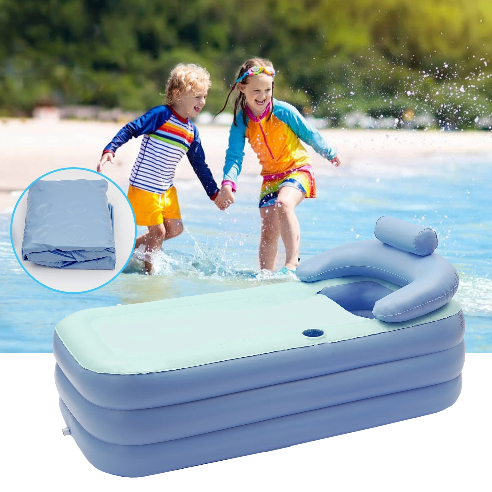 

Portable Bathtub PVC Inflatable Cold Plunge Tub Foldable Household Bath Tub Blow Up Warm SPA Ice Bath Tub