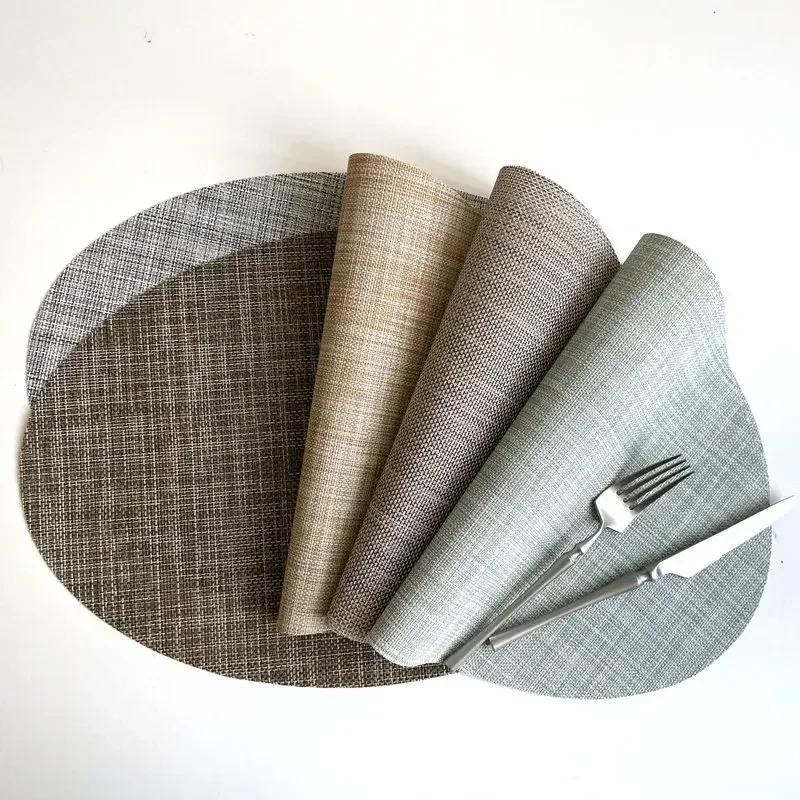 

Round Placemats Dining Table Western Food Mat Set of Braided Heat Resistant Rustic Place Mats Durable Woven Insulation Placemats