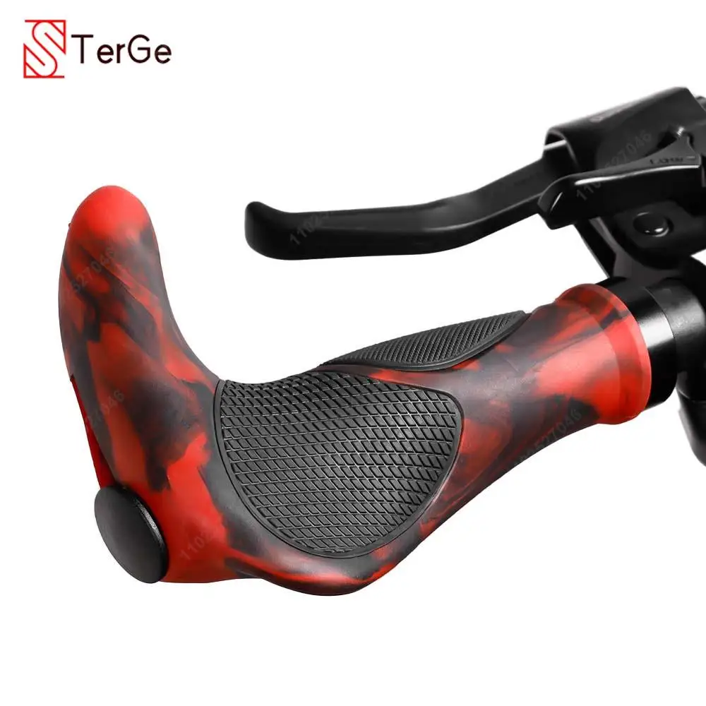 Bicycle Grip TPR Rubber Integrated Horn Handle Grip MTB Cuffs Bilateral