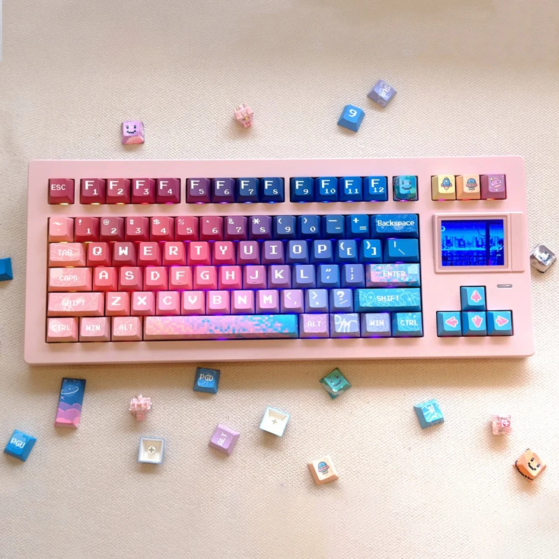 

Pixel Space Keycaps Cherry/MDA Profile PBT 5-side Dye Sublimation Mechanical Keyboard Keycap For MX Switch GK61/67/68/75/84/87