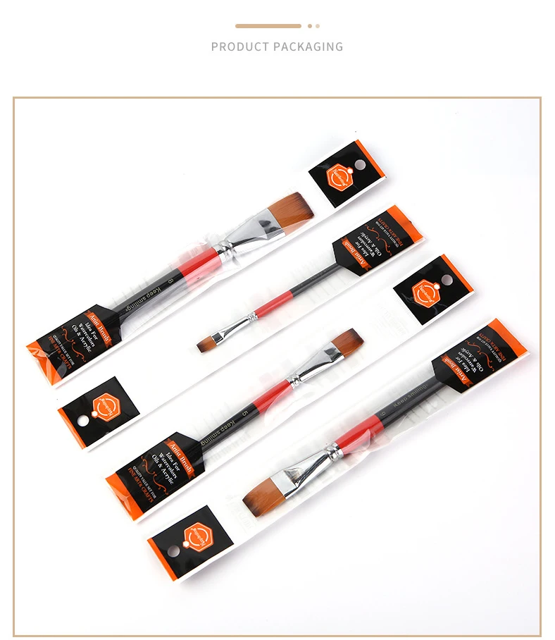 Best Seller Flat Nylon Hair Oil Acrylics Watercolor Art Painting Flat Paint Brushes Set 5