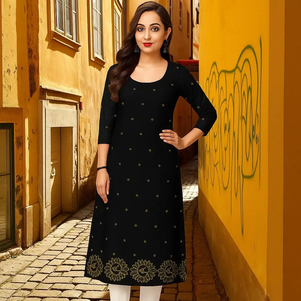 Muslim Women Kurtta Casual Dress National Style Straight Casual Ethnic Abito Donna Turkish Abaya Women Dress Abaya Slit hem 3