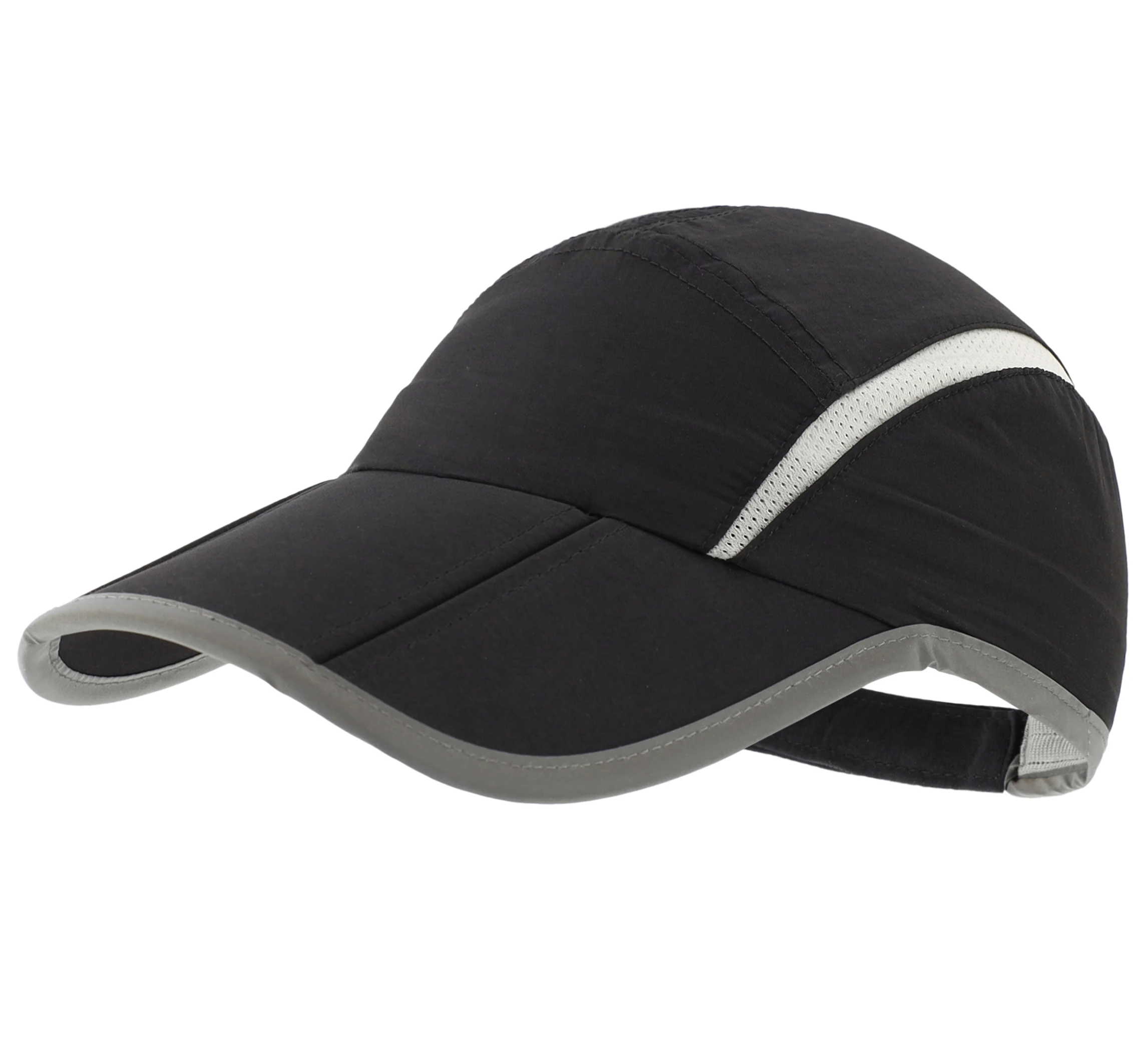 Connectyle Herren- und Damen-Sport-Baseballkappe, faltbar, Netzstoff, mit reflektierenden Streifen, atmungsaktiv, leicht, schnell trocknend, Sun Runner Cap