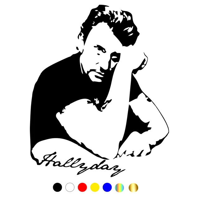 Autocollant carte bleue Johnny Hallyday