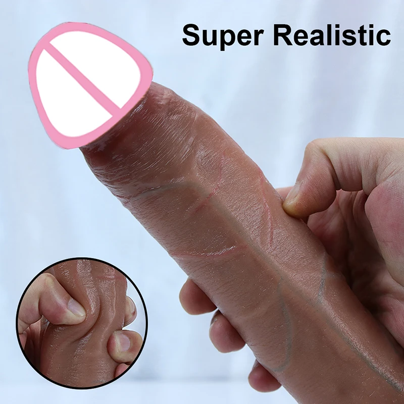 Clear Veins Realistic Silicone Dildo Soft Huge Penis Strapon Suction Cup For Women Masturbator Vaginal Anal Plug Sex Product 18+