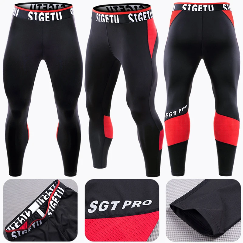 Quick Dry Elastic Compression Running Tights Men Sports Gym Fitness Lift Pants Workout Training Leggings Bottoms