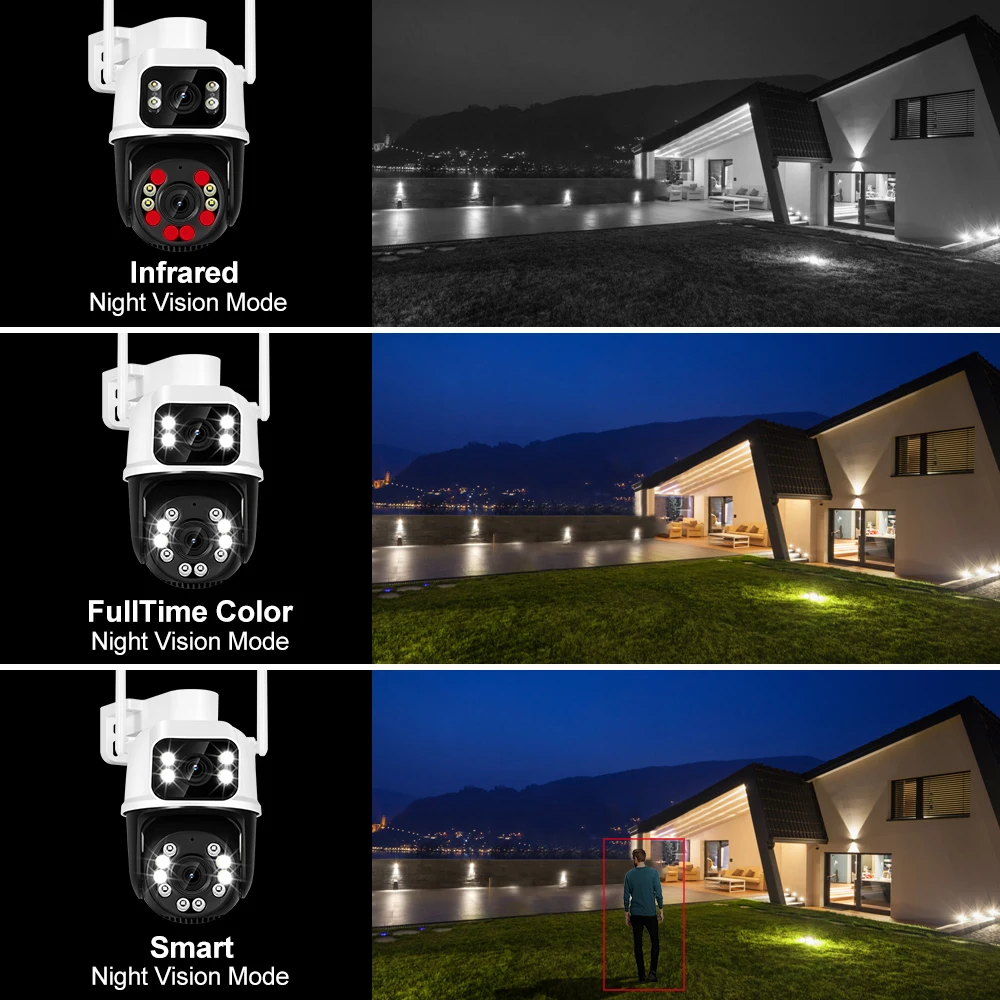 Telecamera di Sicurezza IP Wireless da Esterno ANSVICAM Tuya 4K 8MP HD con Doppia Lente, Wi-Fi, PTZ, Tracciamento Automatico, per Sorveglianza Stradale 30 Telecamera di Sicurezza IP Wireless da Esterno ANSVICAM Tuya 4K 8MP HD con Doppia Lente, Wi-Fi, PTZ, Tracciamento Automatico, per Sorveglianza Stradale 30