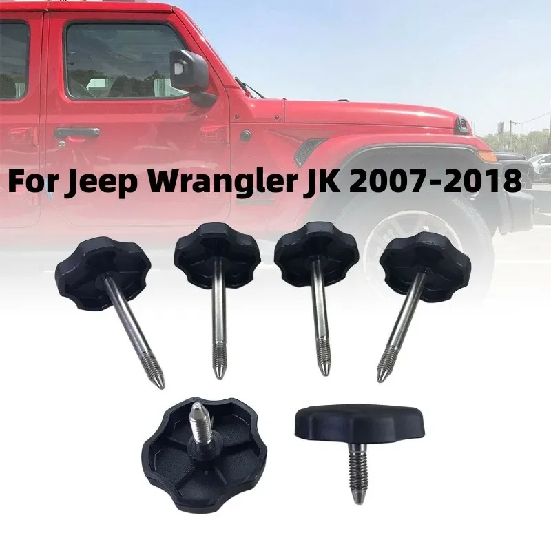 6Pcs Soft Top Window Frame Manopola Kit Di Manopole Per Porte Surround Con Perno Per Jeep Wrangler Jk 4-Door 2007-2018