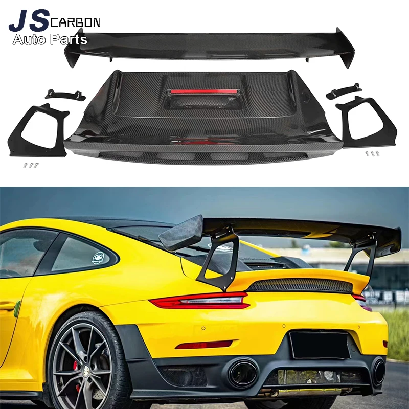 

For Porsche 911 991 GT2 Style Carbon Fiber Tail fins rear spoiler Auto Car Rear Spoiler Wing upgrade body kit