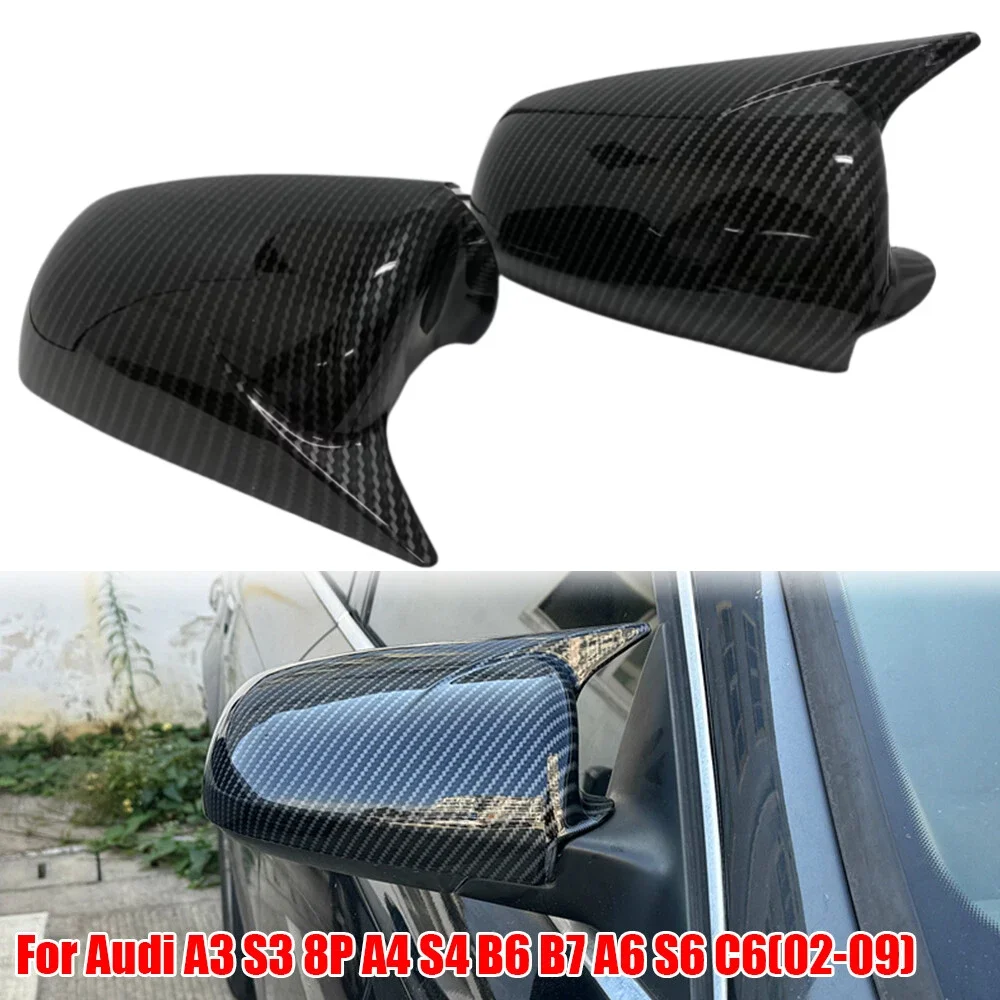 Sleek Car Rearview Side Mirror Cover Wing Cap in Black