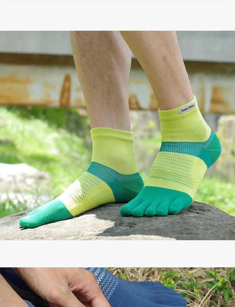 1 Paar Herren-Sportsocken mit geteilter Zehenpartie, Frühling, schweißabsorbierend, atmungsaktiv, Outdoor, Marathon, Laufsocken, Wandersocken – Detail 9