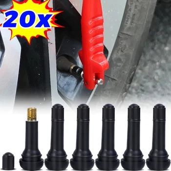 TR413 TR414 Vacuum Tire Valve Nozzle with Dust Cap Car Motorcycle Bicycle Snap-in Tubeless Tyre Rubber Valve Replaceable Parts 1