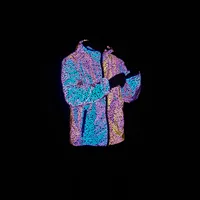 2022 Autumn Winter Colorful Reflective Hooded Jacket Mens Harajuku Hip Hop Night Club Reflect Light Shiny Coats Windbreaker 2