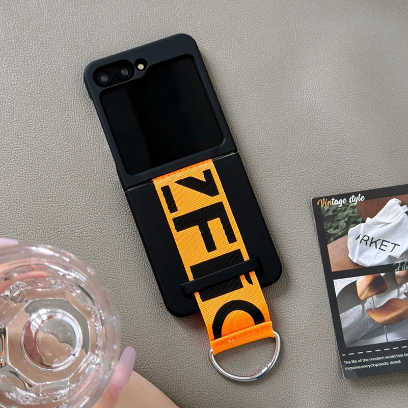 Premium Matte Wrist Strap Ring Holder Case for Galaxy Z Flip Series – Sleek & Durable Design