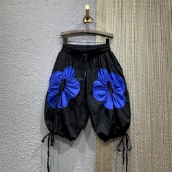 Five-point Lantern Pants Women New Summer Elastic Waist Loose Show Thin Casual Legging Harem Pants Women Preppy Style Y2k Shorts