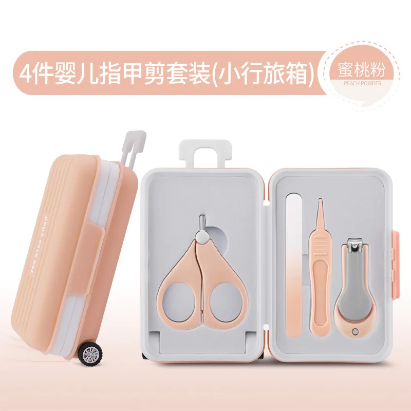 New Mini Portable Travel Case 4pc Baby Nail Clippers Set Care Tool Set Cartoon Daily Cleaning Supplies Care Bag