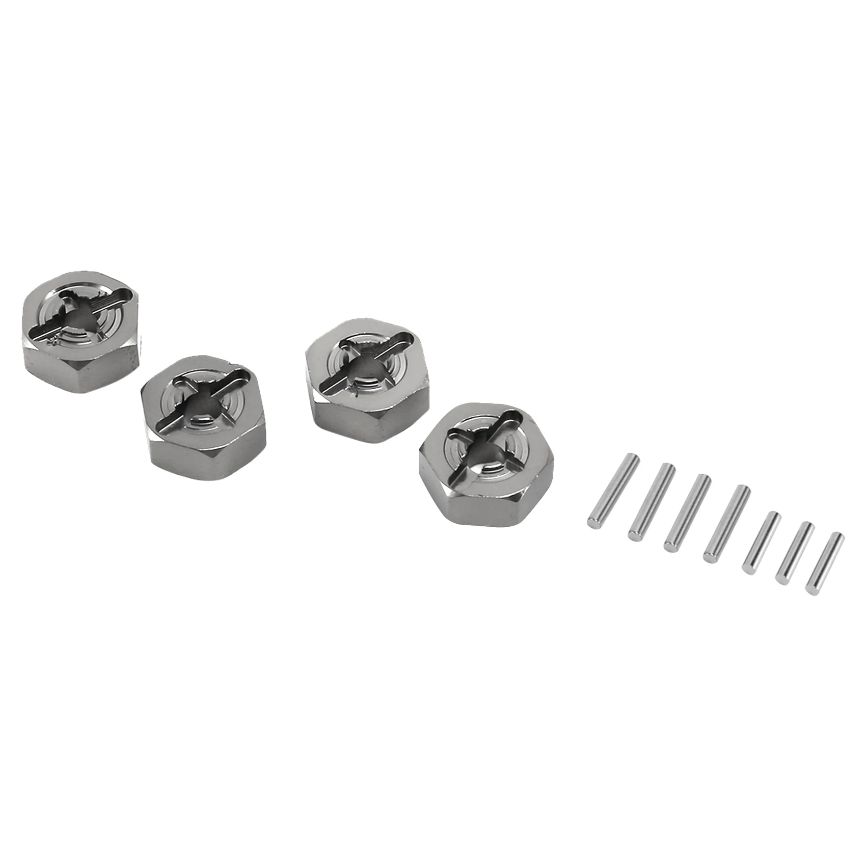 

Aluminum Alloy 12mm Combiner Wheel Hub Hex Adapter Upgrades for Wltoys 144001 1/14 RC Car Spare Parts,Grey