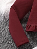 Ensemble deux pièces décontracté et mignon pour filles, gilet rouge, jupe florale en forme de cœur, tenue à la mode pour filles, printemps automne 4