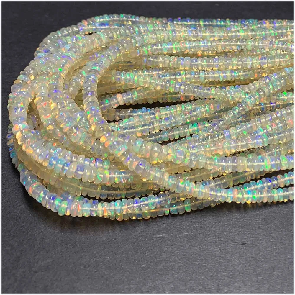 Veemake White Yellow Fire Opal Rondelle Beads Jewelry Design Making Natural Gemstones Crystal DIY Necklace Bracelets Earrings 5