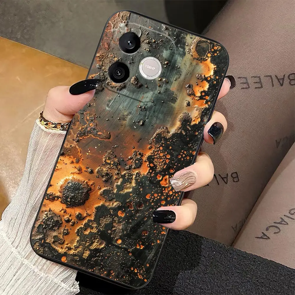 Coarse Metal Texture Rust Phone Case - Stylish Protective Shell Cover