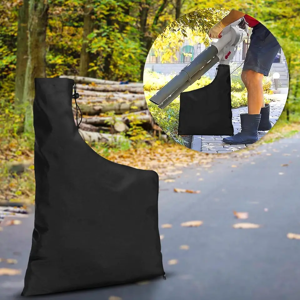 Sacchetto Raccolta Foglie Regolabile - Borsa Per Soffiatore Con Zip, Nero, Kiuiom - Foto 12