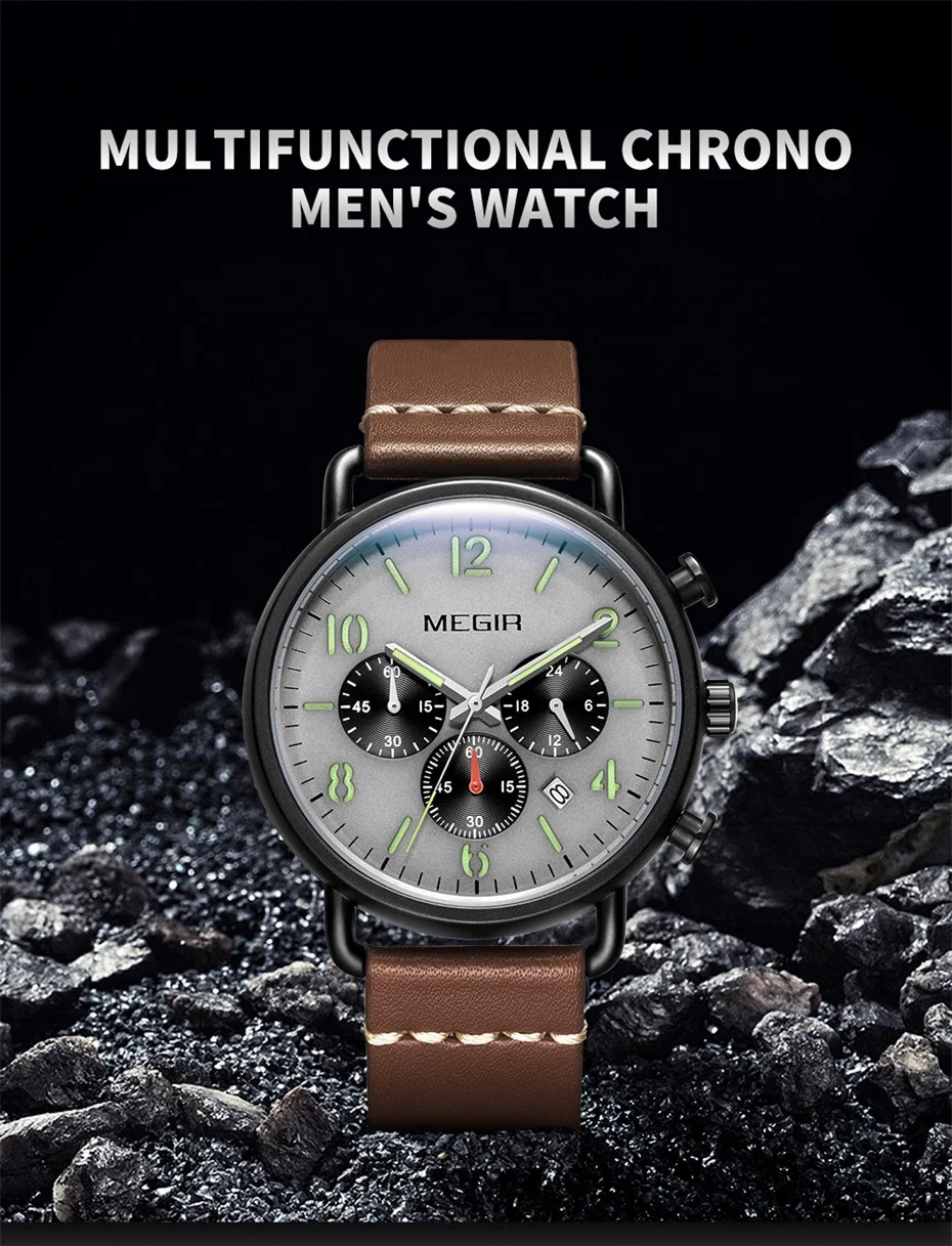 Herrenuhr, Luxus-Sport-Quarz-Armband, Stahlgeflecht, Business-Casual-Uhr mit Kalender, Lederband, Mann_voghion.com