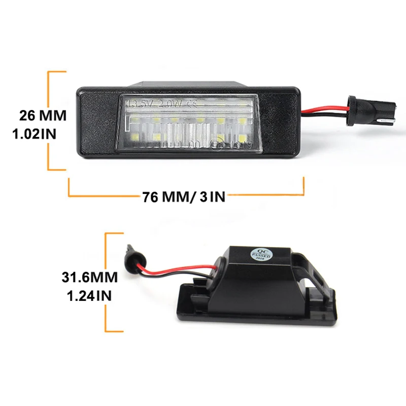 2x For Nissan Qashqai Juke Micra Versa Navara Kicks Note March Armada Infiniti LED License Plate Lights Number Lamps Car-Styling