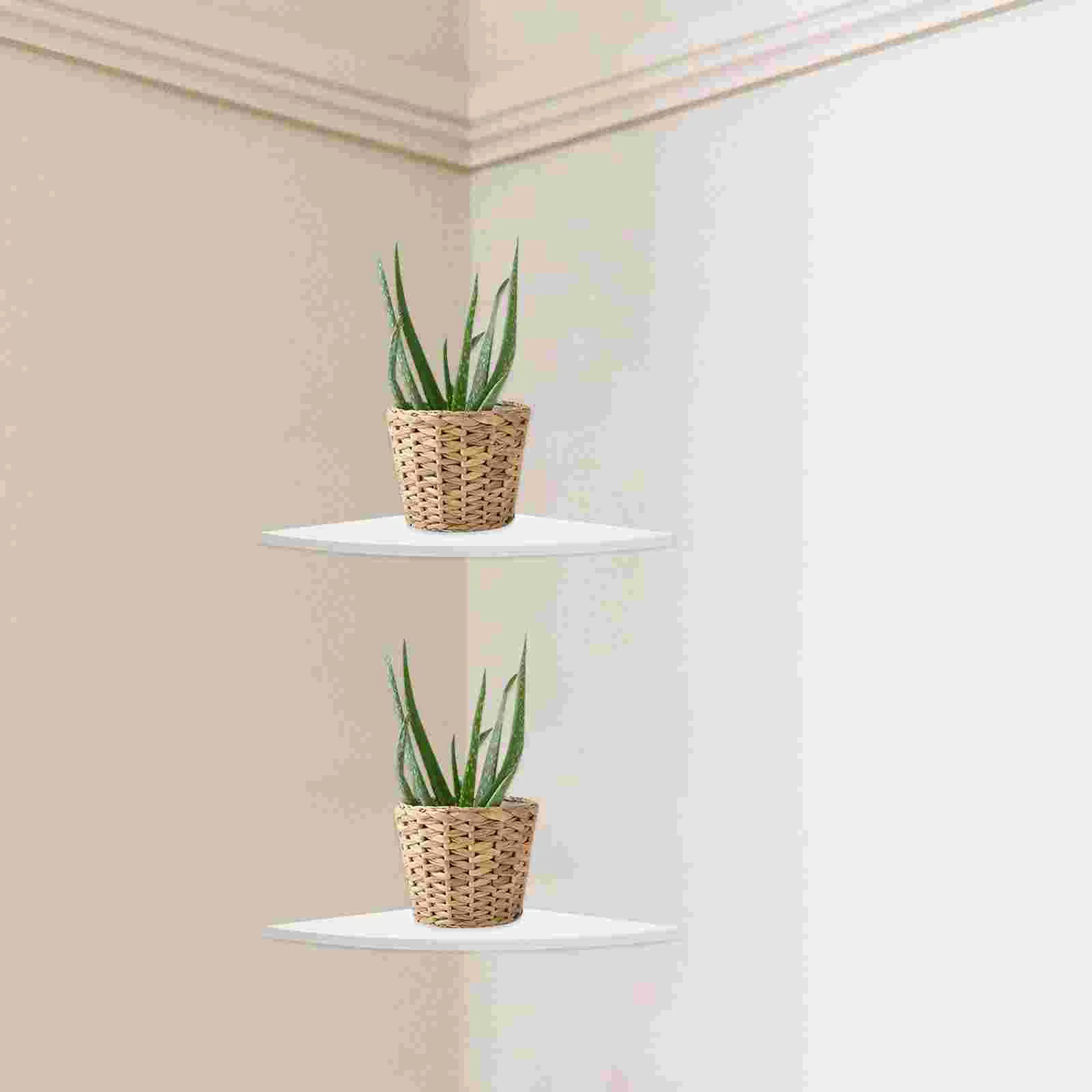 

Corner Mounting Shelf Rustic Board: 3pcs Floating Wall Mounted Storage Bookshelf 22cm Racks for Living Room Bedroom Bathroom