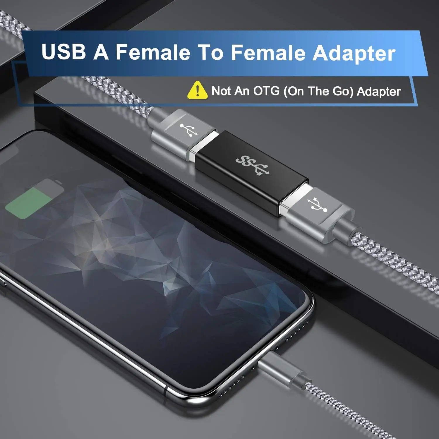 2 Adattatori USB 3.0 Femmina-Femmina - Estensione Cavi, Alluminio, 5Gbps, Nero - Foto 7