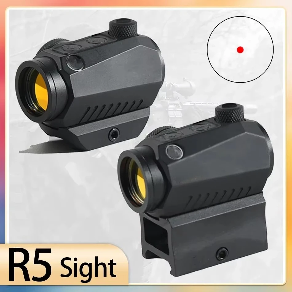 1x22mm R5 Red Dot Sight 2 MOA with Motion Awake Airsoft Optics Reflex Sight Adjustable Red Dot Tactical Scope Hunting Riflescope