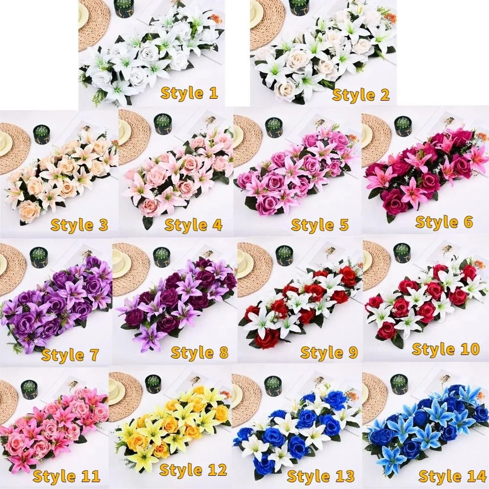 Wall Decor Artificial Flower Simulated Rose Arch Realistic Lifelike Wedding Flower Wall Luxury Stage Floral Party Stage