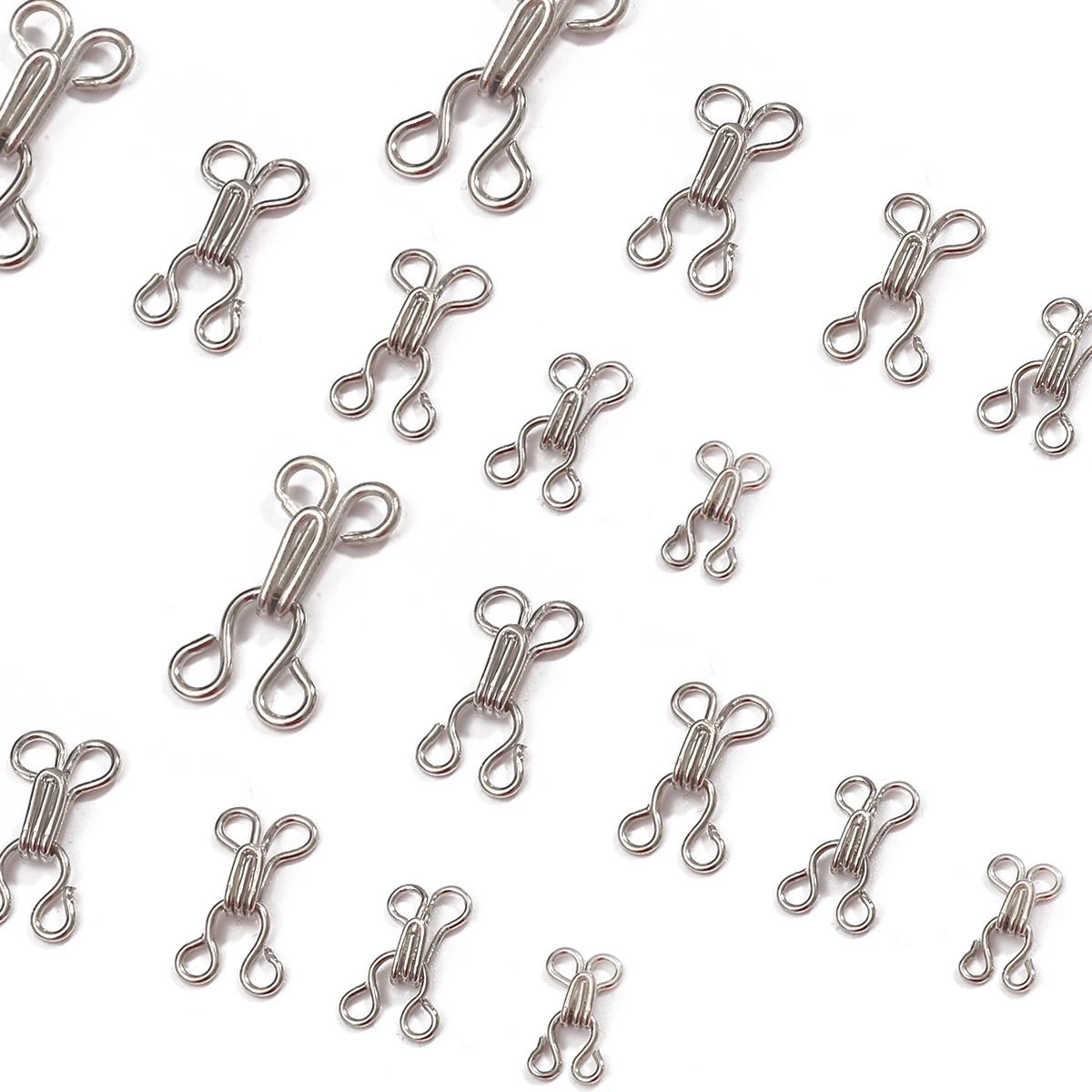 Description Picture 4 of item24Sets GunMetal/Rhodium Concealed Mental Hooks and Eyes Closure Sewing Closure for Bra Trousers Skirt Garment Sewing Accessories
