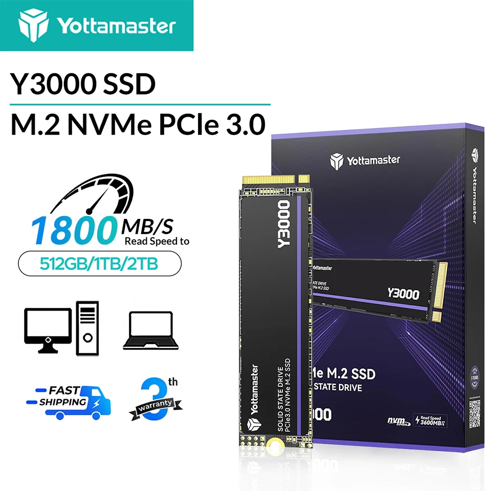 Yottamaster Y3000 256GB 1TB SSD M.2 2280 NVMe 内蔵ソリッドステート