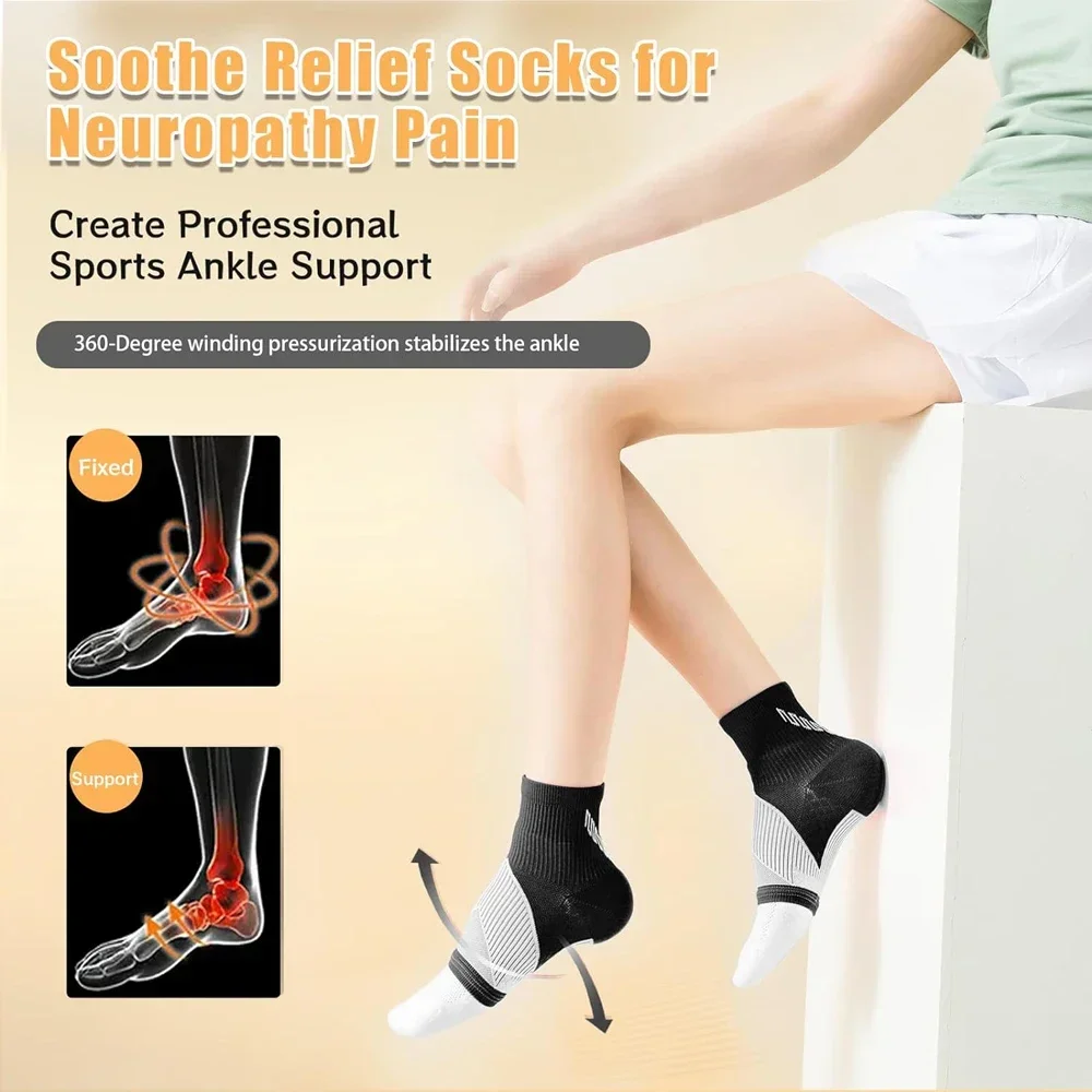 1Pair Neuropathy Socks, Soothe Relief Socks for Neuropathy Pain