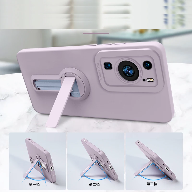Silicone Phone Case with Camera Protection and Holder - Soft Cover