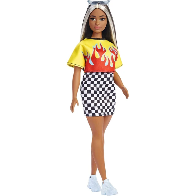 Barbie Fashionistas Boneca #182 Vestido De Impressão Laranja Com Longo  Ondulado Morena Barbie Boneca Jogar Casa Vestir-se Brinquedo Meninas  Presente Hbv16 - Bonecas - AliExpress