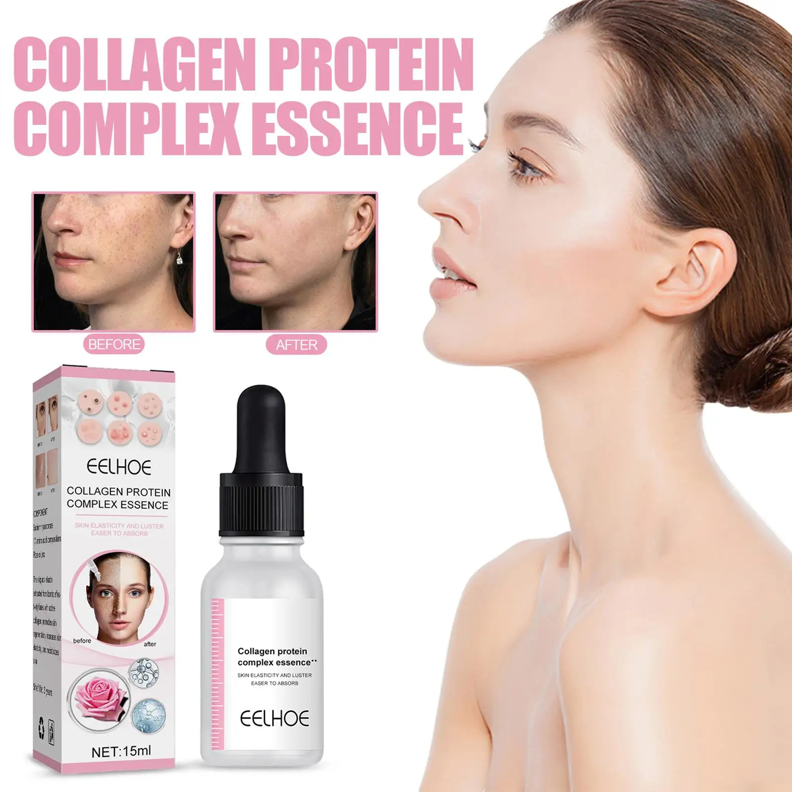 

15ml Collagen Wrinkle Remover Serum Lifting Firming Fade Care Smooth Anti-aging Skin Essence Fine Face Repair Moisturizing Y9e9