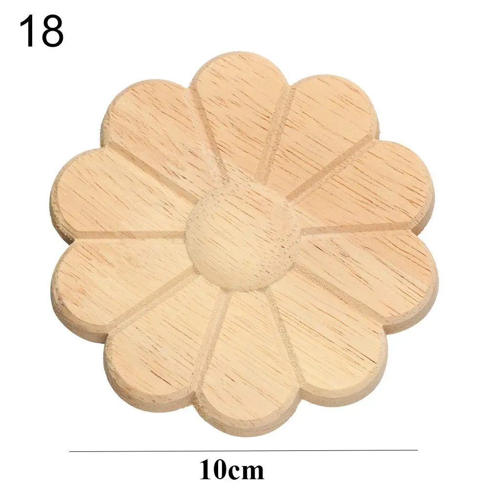 Natural Floral Carved Wooden Decorative Figurine Craft Frame and Corner Applique