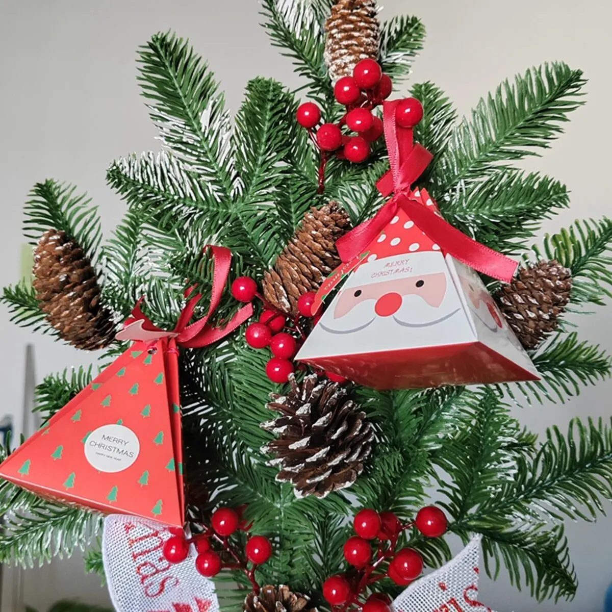 GKONGU Boites Cadeau Noël,12 Pièces Boîtes De Bonbons De Noël,Sac