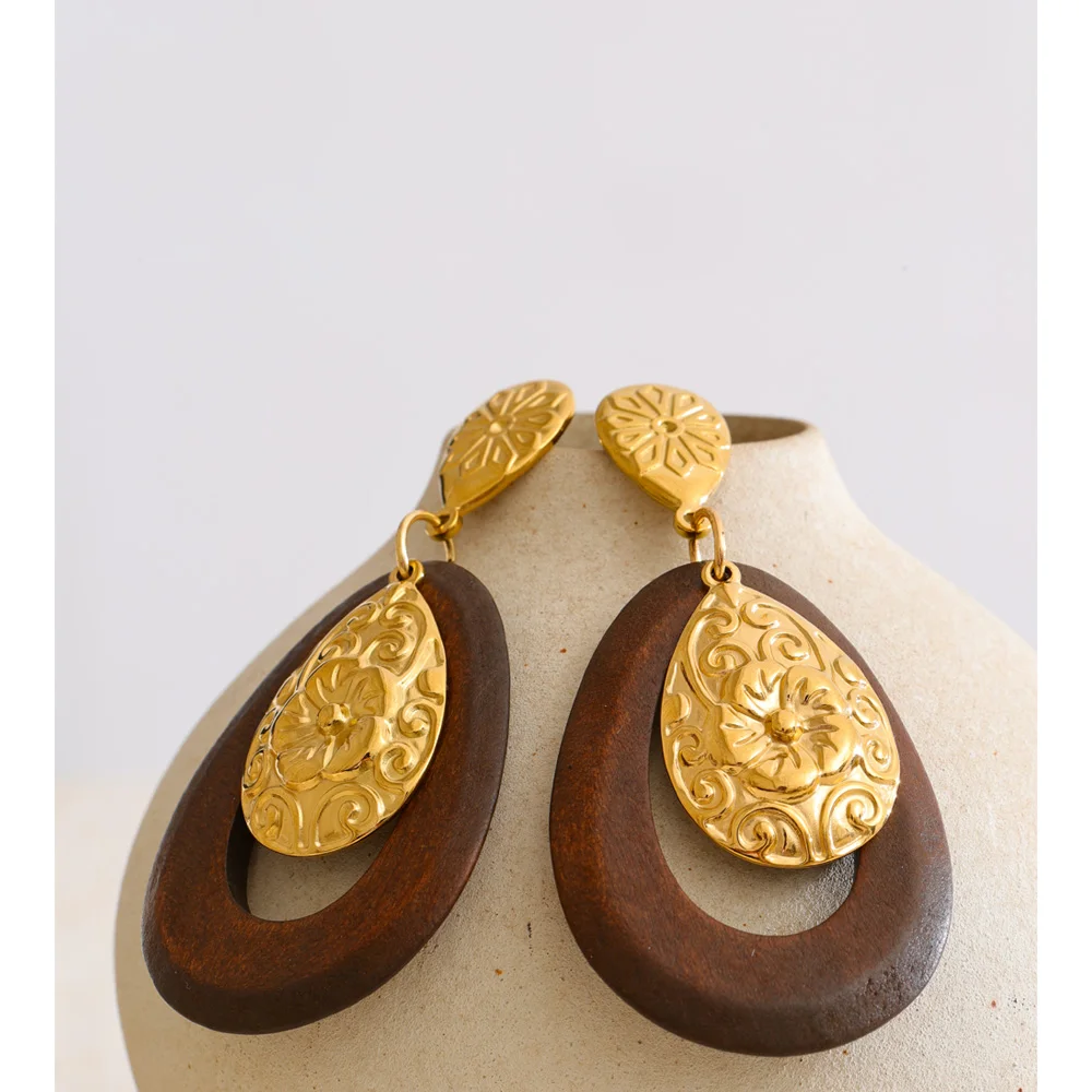 Yhpup Stainless Steel Flower Earrings for Women