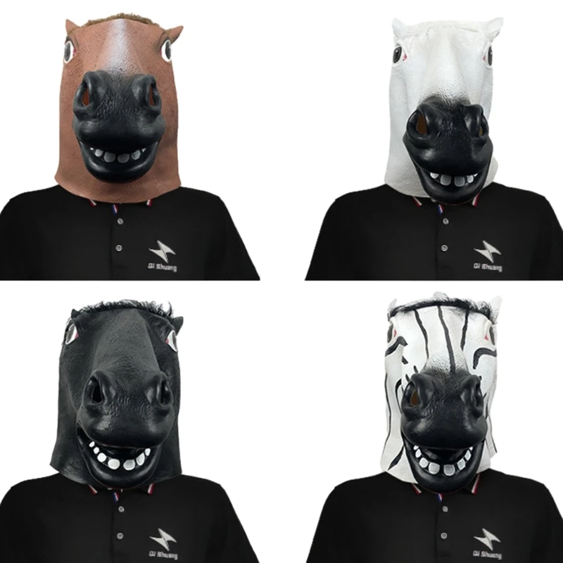 

634C Realistic Horse Mask Animal Head Mask Masquerade