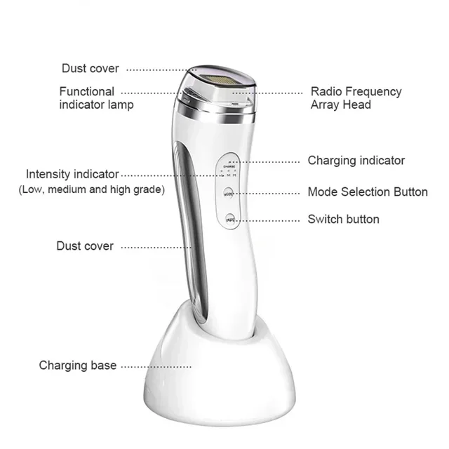 RF face lifting device for skin tightening and wrinkle reduction