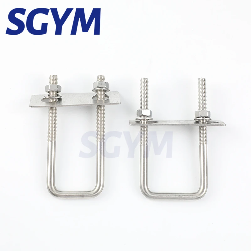 4 Bulloni A U Quadrati Uxcell M6x30mm – Acciaio Inox 304 Con Piastra E Dadi Esagonali
