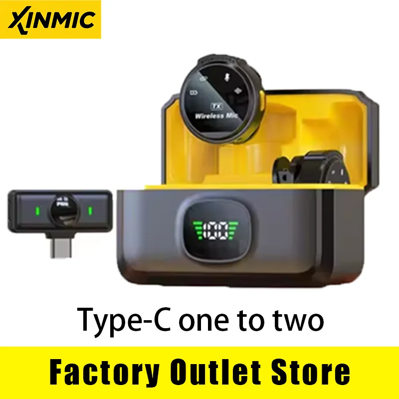 ميكروفون XinMic J6 اللاسلكي Lavalier ذو طية صدر السترة وإلغاء الضوضاء وميكروفون صغير مباشر iPad وAndroid Type-C للهاتف ومقابلة تسجيل خارجية للكمبيوتر الشخصي