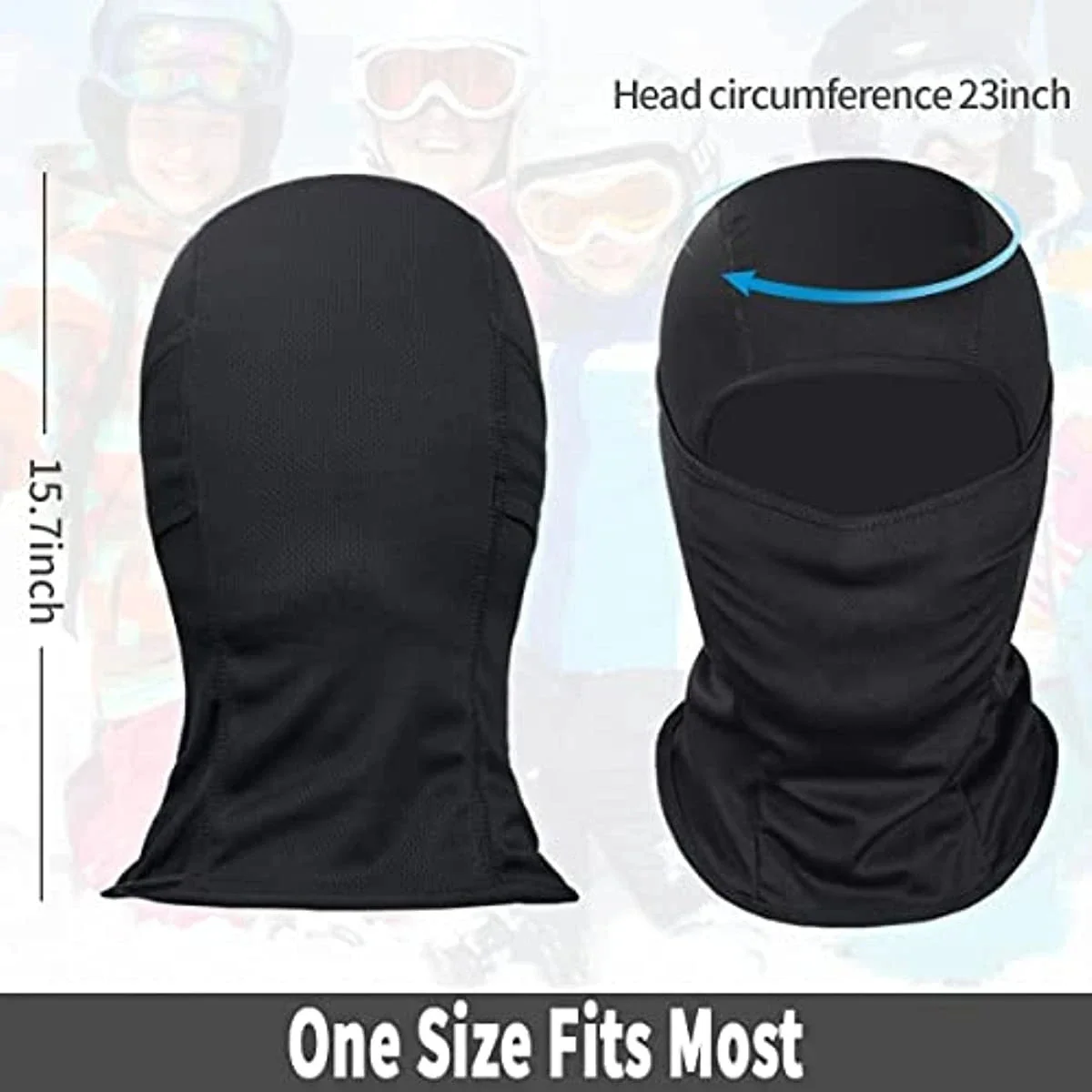 Black Sun Protection Balaclava- Windproof Dustproof Breathable Quick Dry Polyester Face Mask Outdoor Cycling Motorcycle_desvips.com
