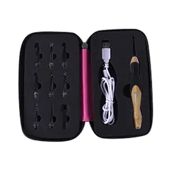 Luminous LED Crochet and Knitting Tool Kit - 9 - in - 1 Set with USB Rechargeable Hooks (C)