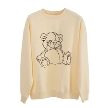 

2022 Woman Bear Sport Knit Streetwear Loose Hot Sale Clothes Long Sleeve Hip Hop Ulzzang Unisex Couples Winter Pullovers Tops