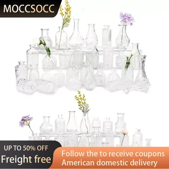 Glass Bud Vases Set of 60 Modern Decorative Vase Decoration Home Small Clear Bud Vases in Bulk for Centerpieces High Floor Vase 1